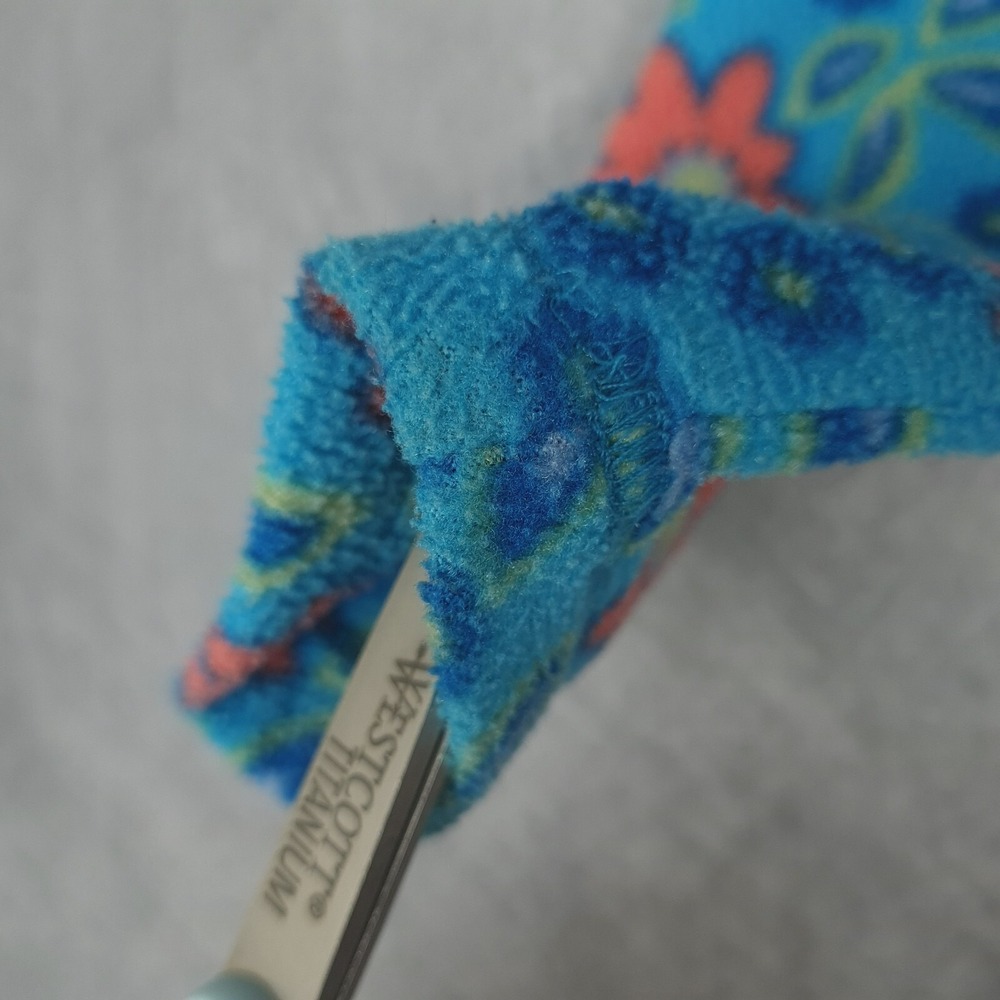 Vintage LL Bean Fleece Jacket Girls Small Blue Floral 1/4 Zip Pullover 90s Y2K - Picture 9 of 16